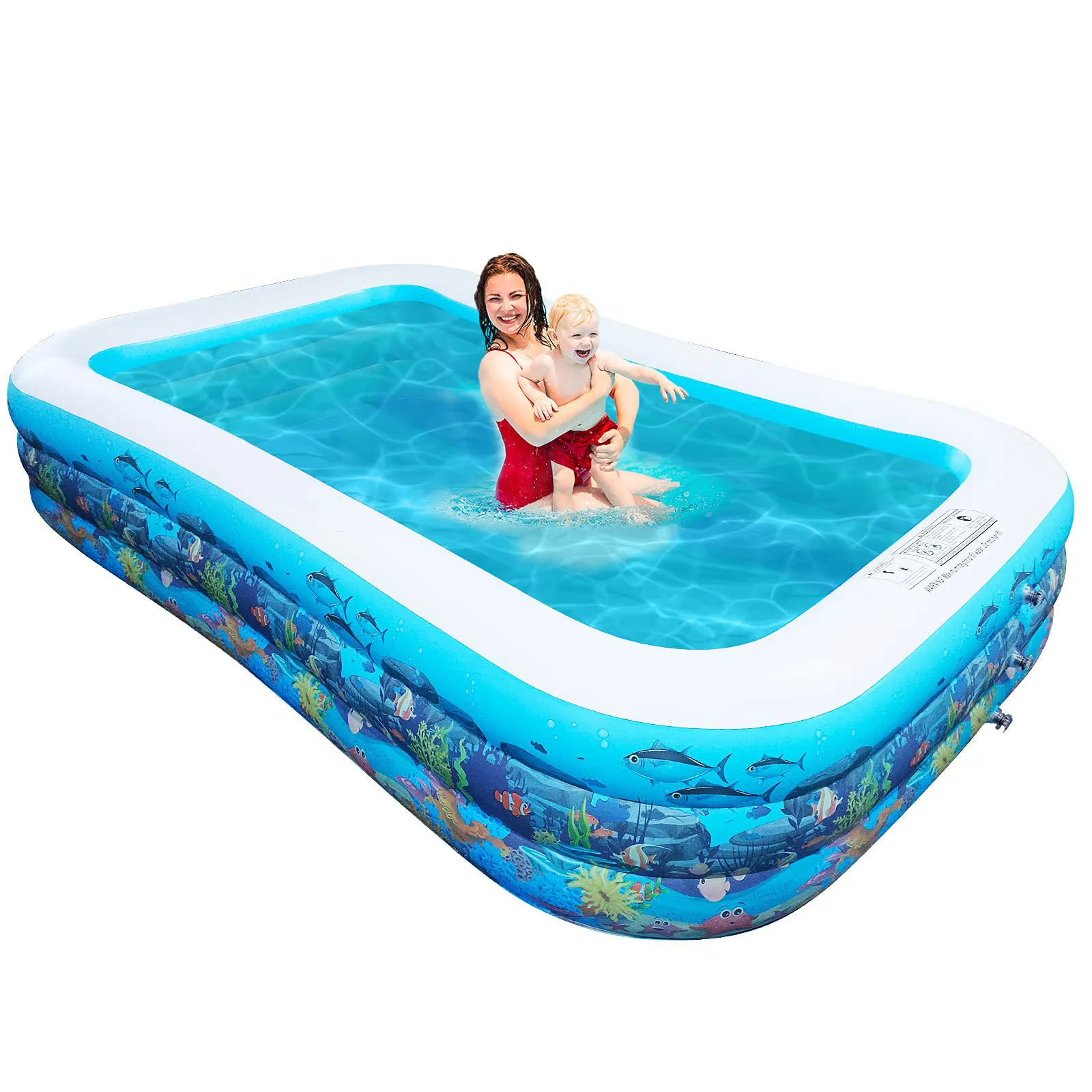 

Full-Sized Inflatable Swimming Pool, Outdoor Backyard Water Play Blow Up Above Ground Pools for Adults, Kiddie