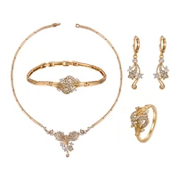 

65807 Xuping free shipping luxury multi stone design 18k gold plated jewelry set