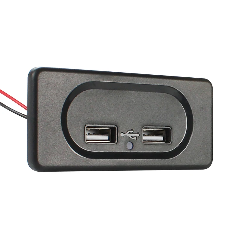 

Caravan Accessories 12V/24V USB Charging Socket 12V Double USB Ports, Black