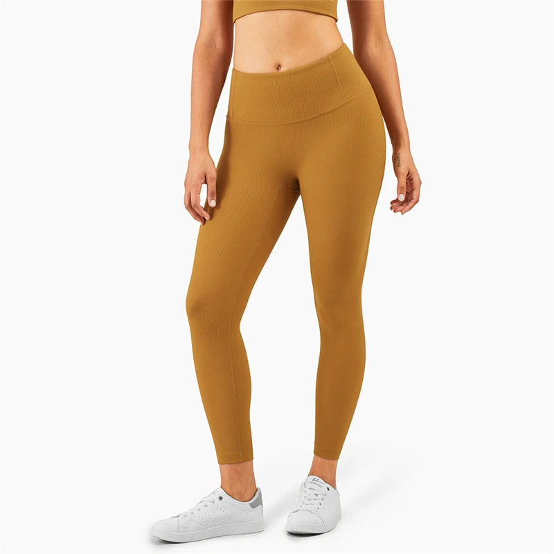 

2021 new FP ribbed nude sports fitness pants high waist peach hip lift belly lulu yoga pants women