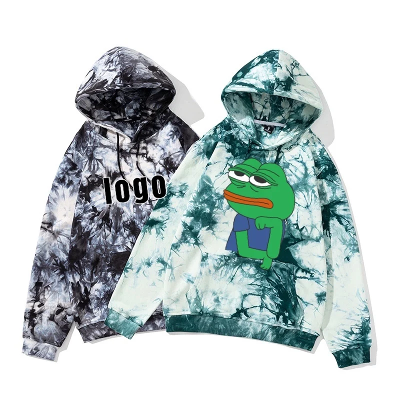 

Logo Graph Cartoon Quality Cotton Pullover Blank Tie Dye Custom Hoodies Puff Print