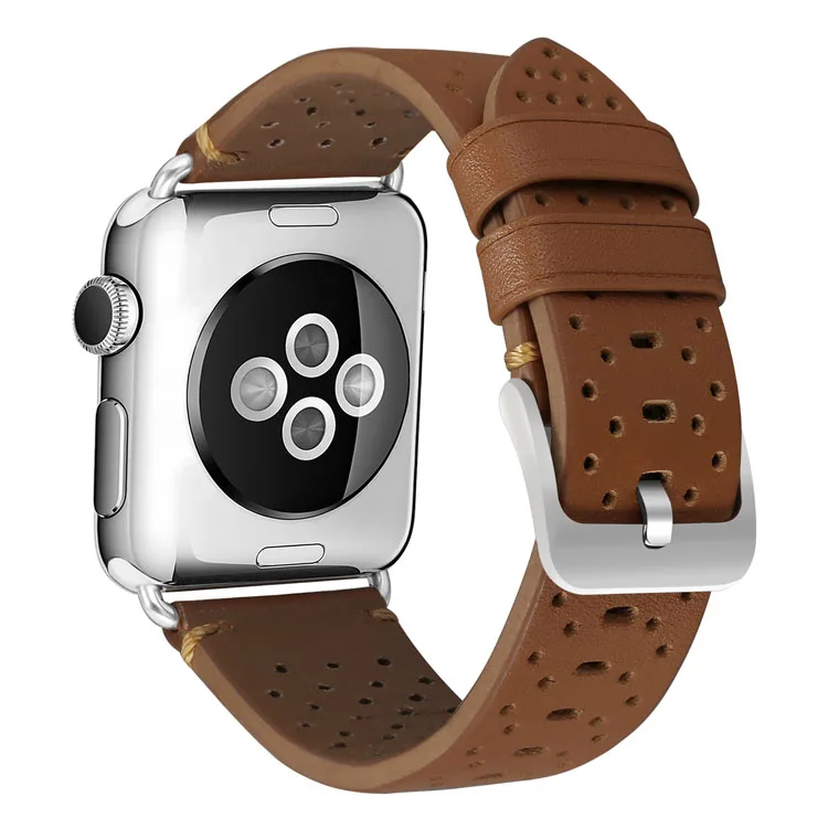 

COOLYEP Luxury Soft Genuine Leather Solo Loop Watch Bands for Apple iWatch 6 SE, Optional