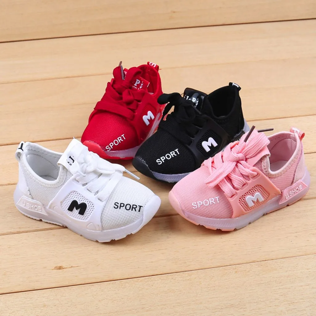 

boys and girls luminous sports casual shoes anti skid baby shoes 2020 new spring and autumn children's LED lighting shoes, As pic