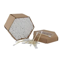 

400pcs bamboo cotton buds in a Kraft hexagonal box