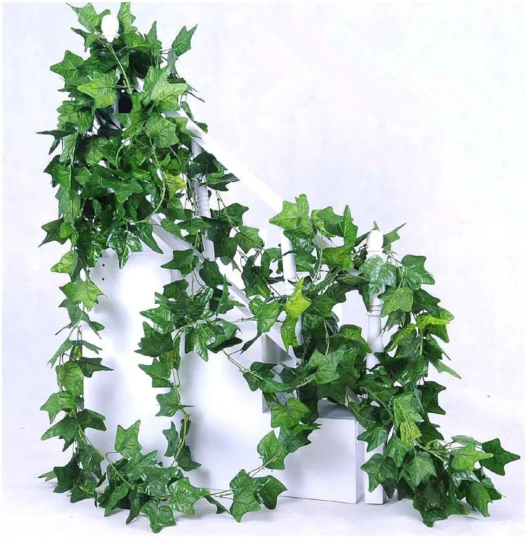 

DDA256 Party Decor Wholesale Wall Hanging Plant Plastic Green Creeper Leaves Fake Ivy Vine Greenery Garland Artificial Ivy Leaf, 5 styles