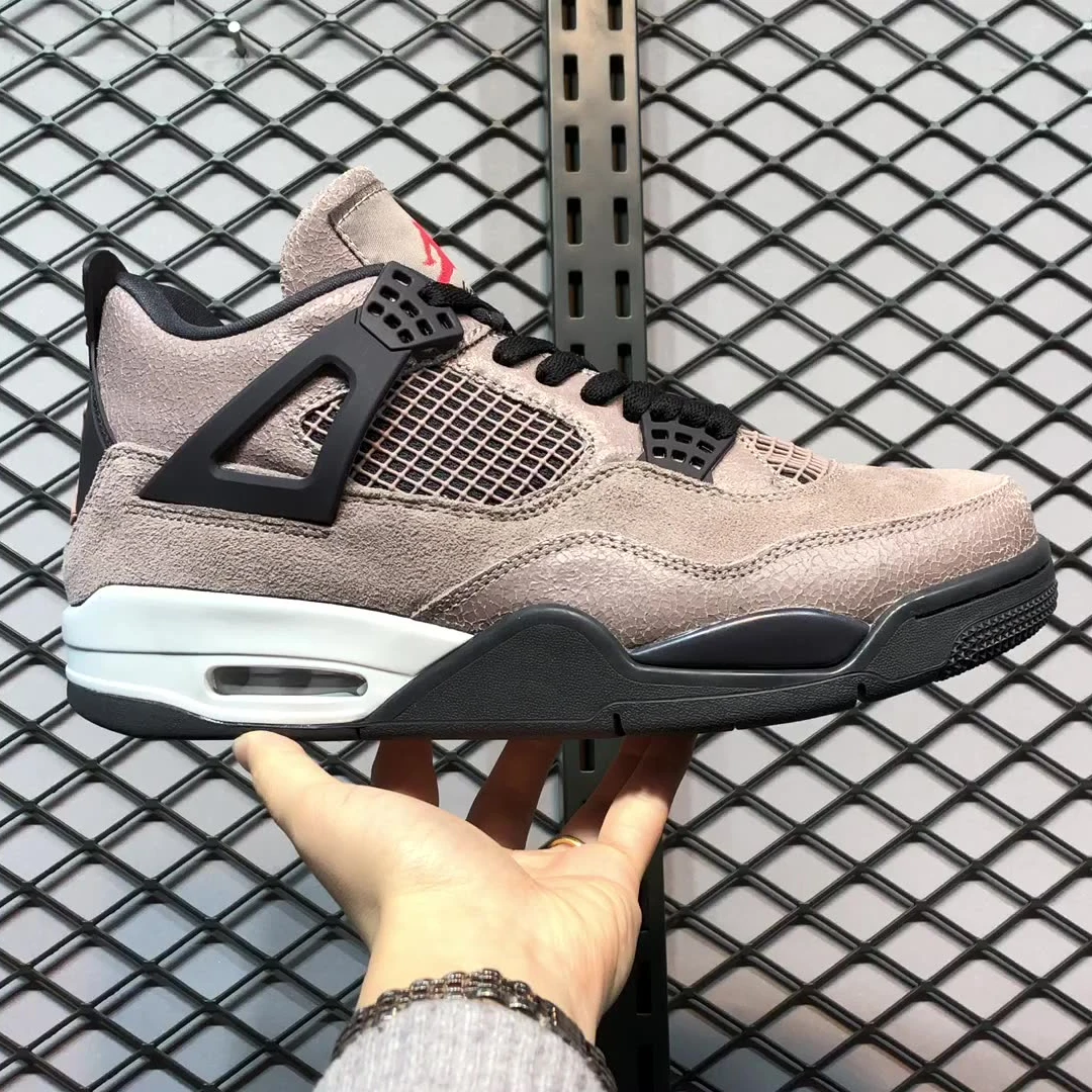 

Hot Sale High Quality air AJ 4 Retro Black Brown Taupe Haze Basketball Shoes Casual Shoes Jordan 4 Shoes