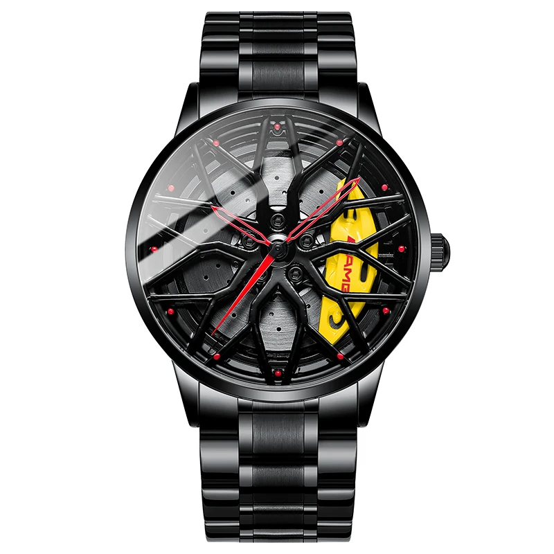 

Nektom new design mens watch alloy case waterproof round car rim watch japan movement best selling 2021 watch for men
