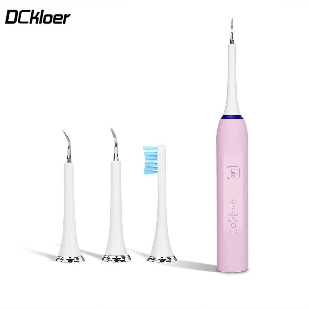 

Electric Toothbrush Scaler 2 in 1 Dental Vibrition Sonic Remove Calculus Smoke Stain Tartar Clean Whiten Teeth Replaceable Head, White, black, green, blue, pink