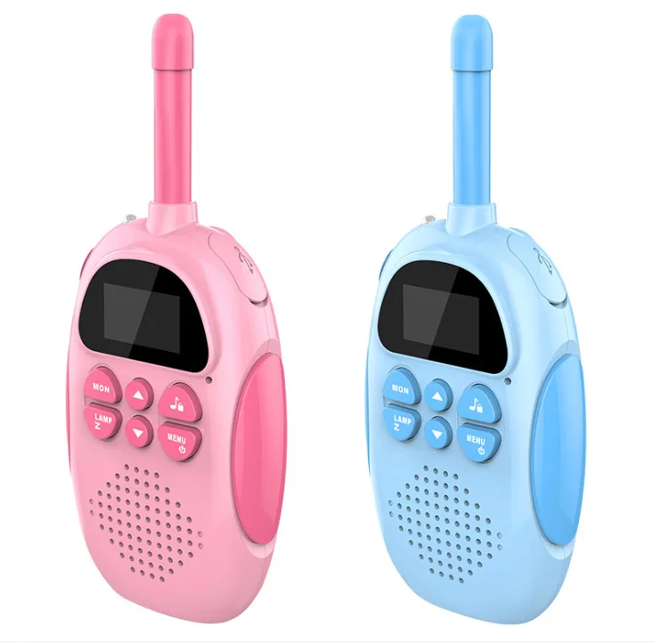 

Cute Design Cartoon handheld portable wireless walkie talkie for children, Pink;blue