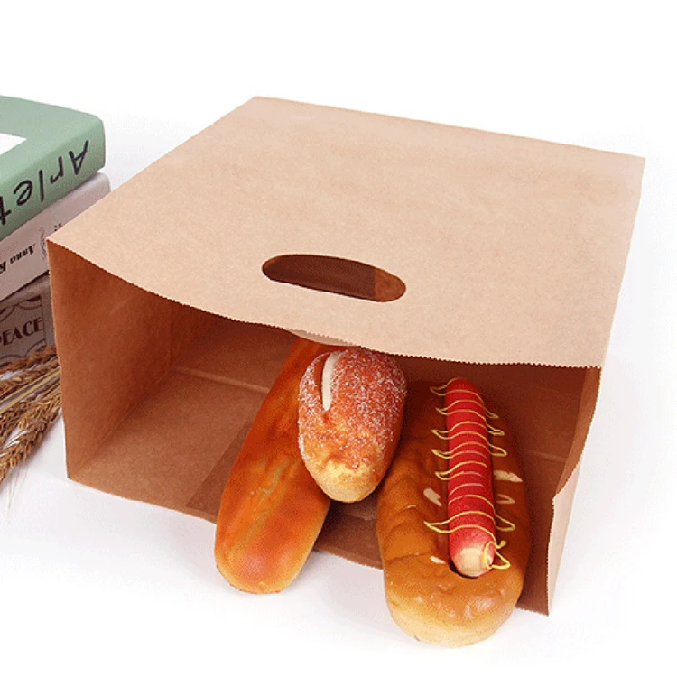 自定义100% 可回收食品级冲切面包纸面包可重复使用的食品包装袋