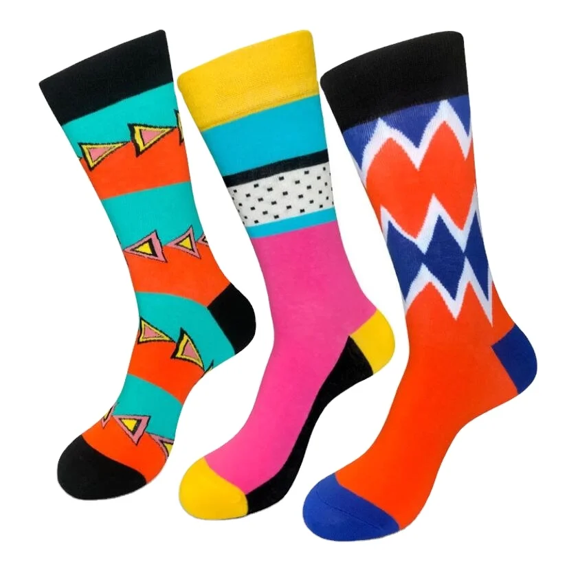

SOXTOWN wholesale fashion design unisex cotton crew happy socks, 3 colors
