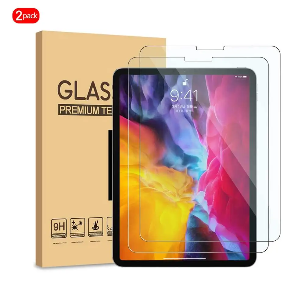

for iPad Pro 12.9 2020 Screen Protector,2 Pack High Transparent Bubble Free Tempered Glass Screen film for iPad Pro 12.9 2020