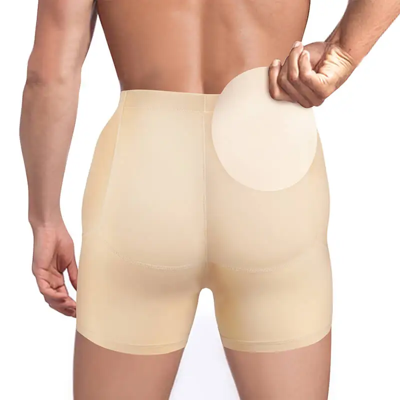 

Men Slimming Shorts Confortable Removable Padding Hip Shaper Butt Lifter Shapewear Shorts