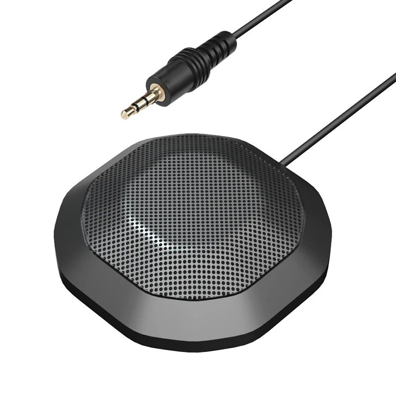 

New Design 3.5mm Omnidirectional Condenser Conference Microphone for PC LAPTOP Online Desktop Microphone