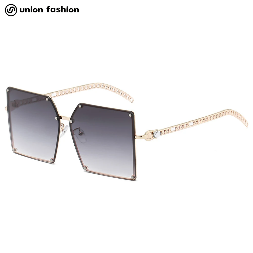 

New Arrivals Luxury Inspired Over Sized Metal Square Big Frame Women Eyewear Female Sunglasses, 7 colors