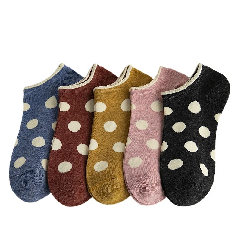 

Summer and spring korean thin skin socks for girls dot low-cut ankle socks, Colorful