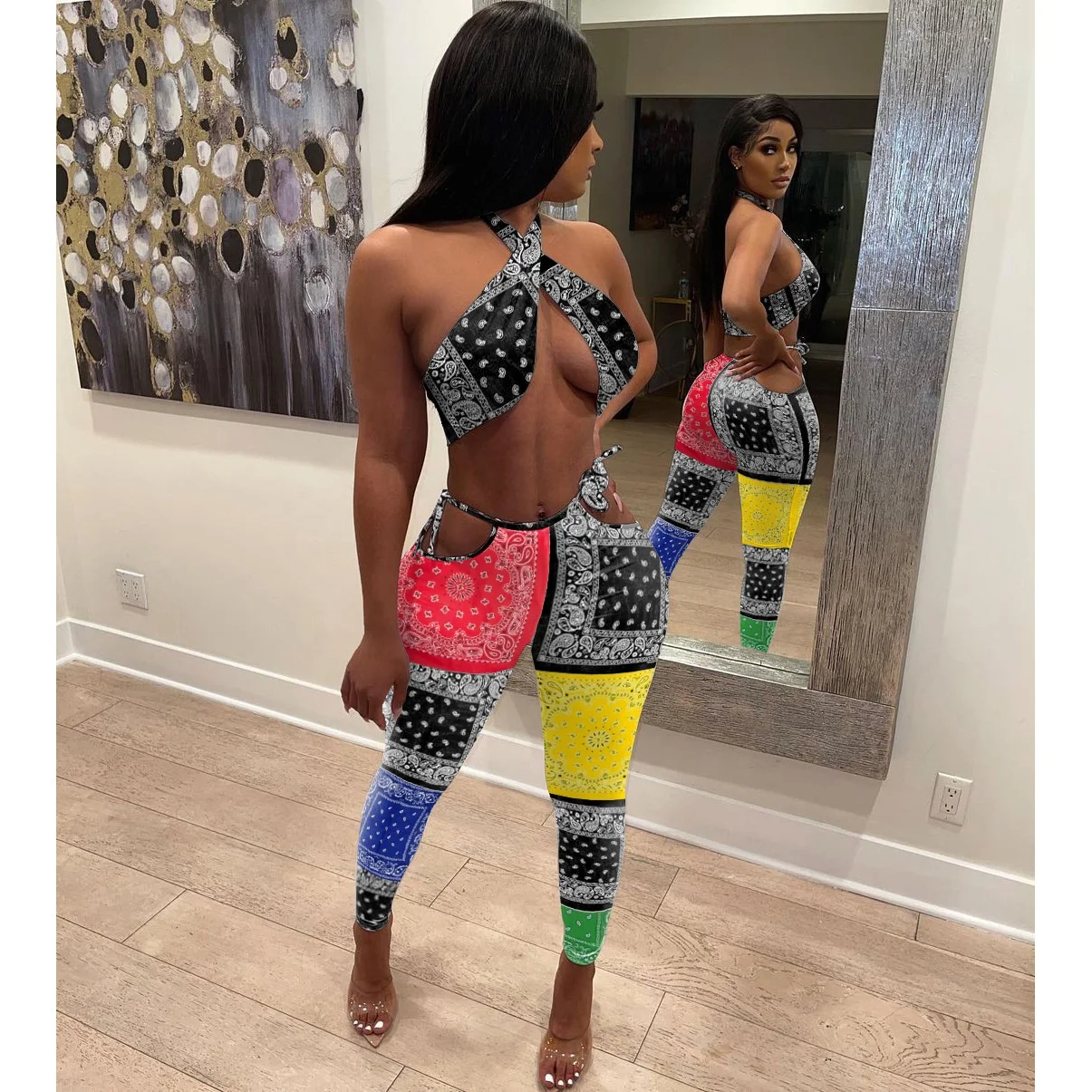 

2021 Summer 2 Piece Set Women Clothing Sexy Club Outfits