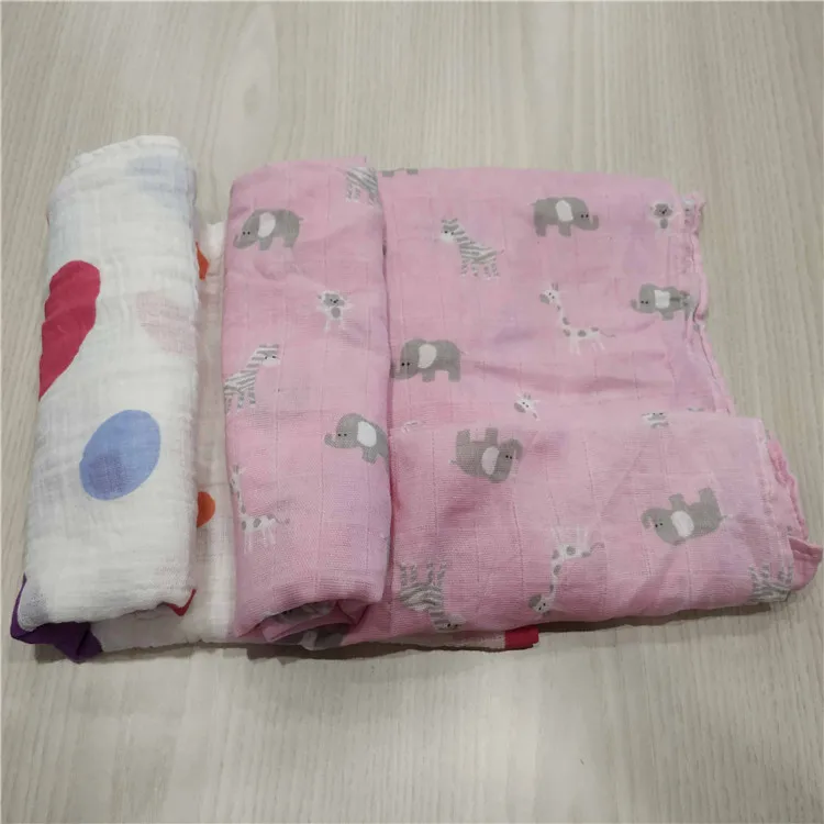 2 Layers Gauzes Muslin Baby Blanket 100 Cotton Muslin Infant Blankets