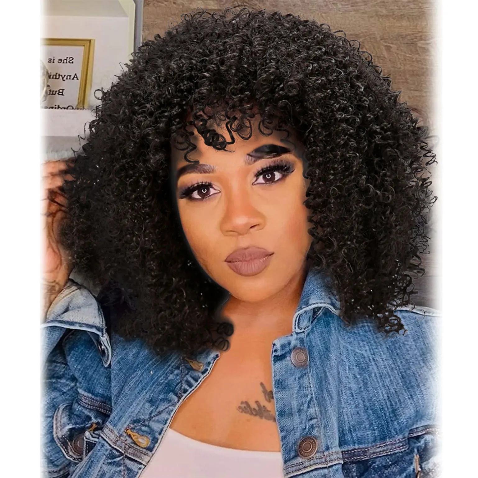 

Factory Price Sale Synthetic Hair Short Wig The Afro Kinky Curly Wig For African Black Women