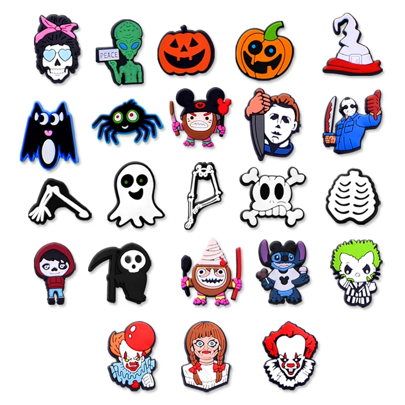 

2021 New Wholesale Customized Halloween Rubber Pvc Cartoon Shoe Charms Decoration Accessories For Clog Shoes, Picture