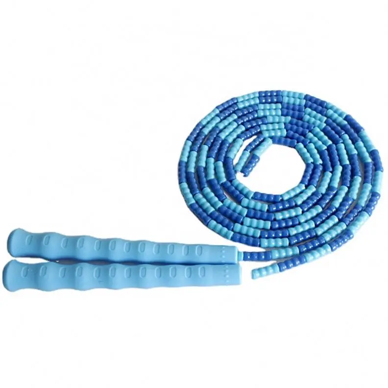 

2021 New Style Durable Bamboo Beaded Jump Rope Plastic PVC Skipping Rope, Blue,pink,green,purple
