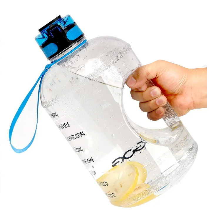 

3.78L OEM Gradient Motivational Sport Plastic Water Bottle With Handle For Gym And Camping, Customized color acceptable