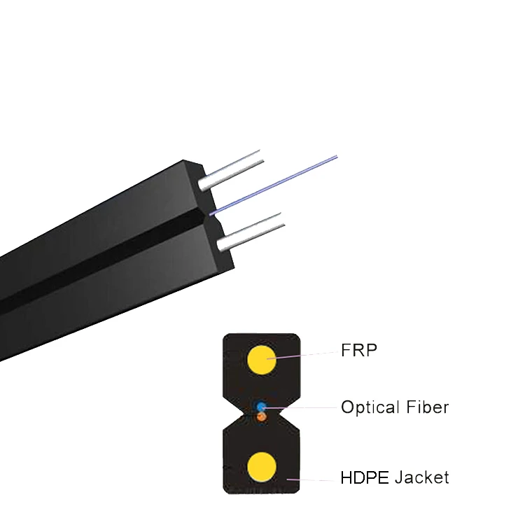 Outdoor GJYXCH FTTH Fiber Drop Cable With Steel Messenger 4 core multimode fiber optic cable - ANKUX.COM