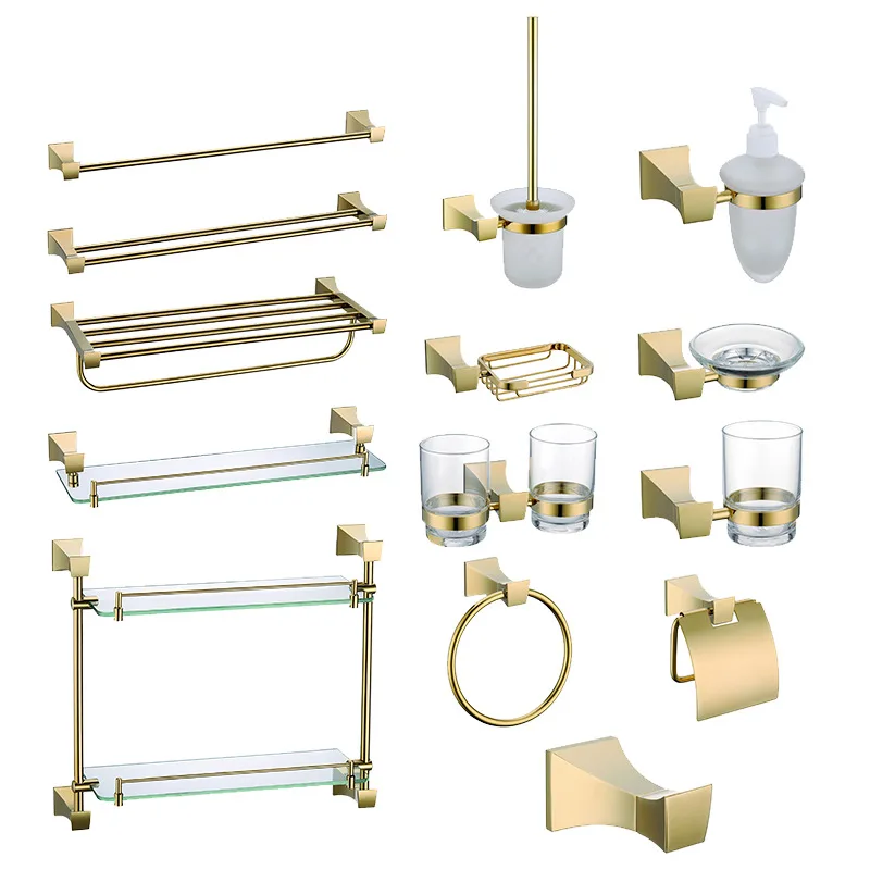 

Rose Gold Bathroom Towel Rack Set Wall Mount Bathroom Accessory Set