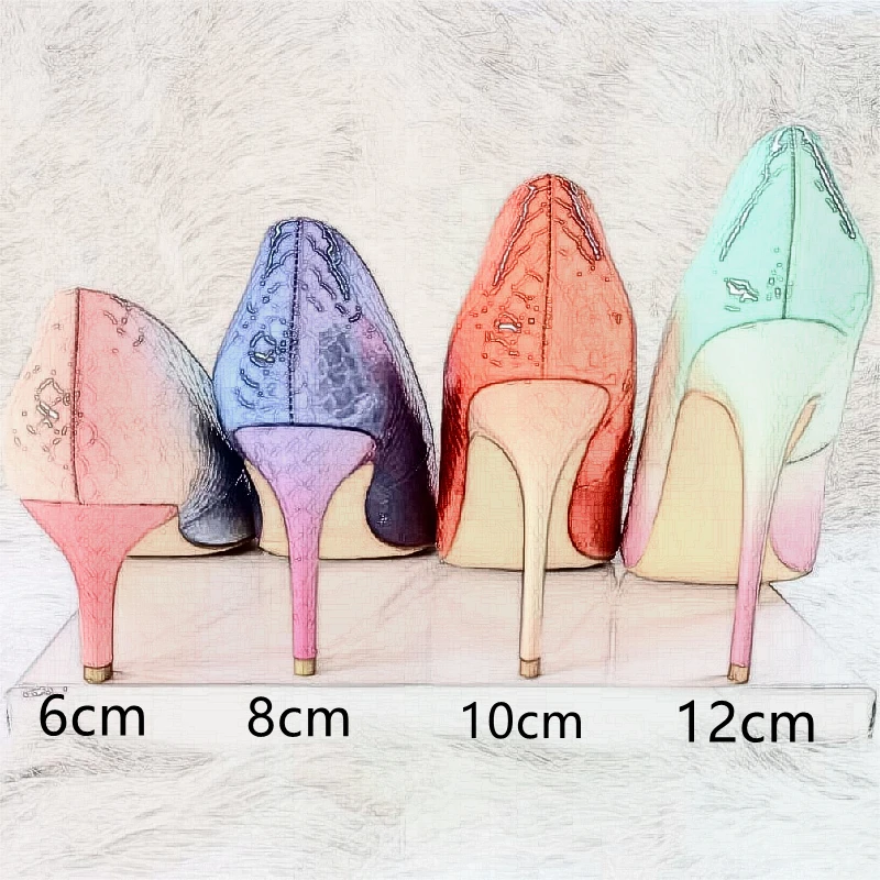 

Customize 12cm 10cm 8cm 6cm pastel colorful women pumps high heels stiletto luxury shoes factory