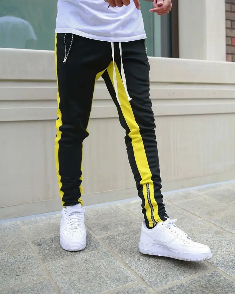 

New muscle brothers sports trousers low foot zipper mouth big size men Casual Men's Cotton Jogging