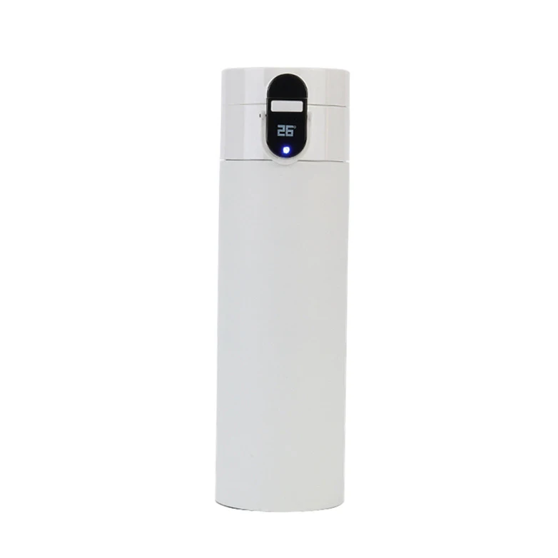

450ml travel stainless steel smart water bottle creative vacuum smart water reminder tumbler temperature display bottle, White,pink,black