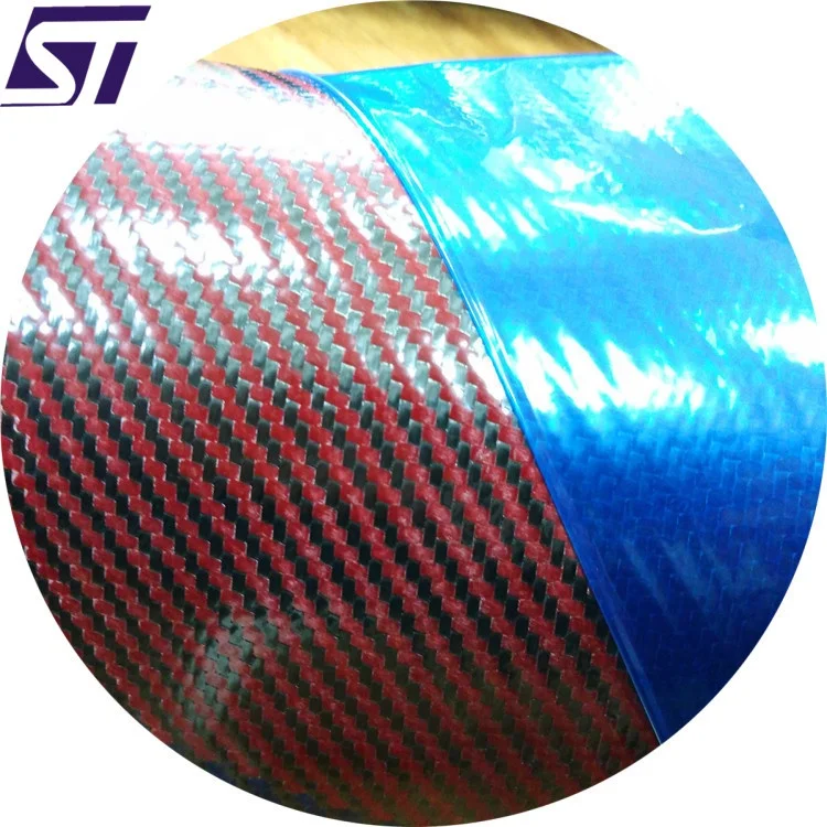 
High performance Carbon and Red Aramid Hybrid Fabric Prepreg 