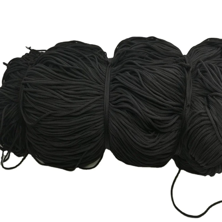 

wholesale Black Drawstring String Cord Rope Crochet Cord 3mm for Bags Pouches