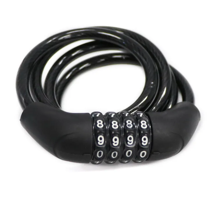 

RBL-010 High quality black cable Bike motorbike Combination 4 Digits Chain Bicycle Lock