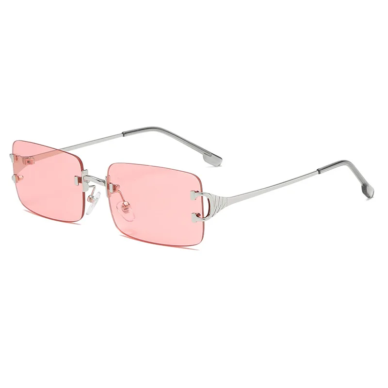 

2019 trending rectangle sunglasses women small rimless shades brand designer square sun glasses for female