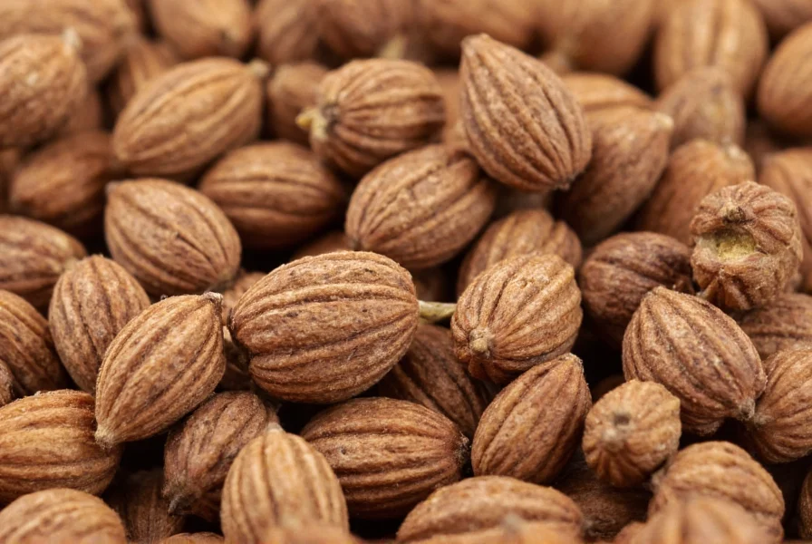 Close-up view of cumin seeds showing their distinctive ridged texture and brown color