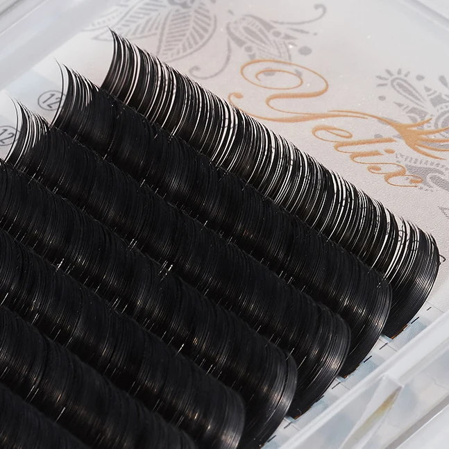 

Yelix Handmade False Eyelash Extension Custom Logo Super Soft Flat Ellipse 0.15Curl D 12mm Suitable for Eyelash Makeup Work