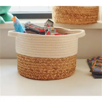 

china factory direct cotton cord basket multifunctional storage basket living room container water hyacinth Basket, Customized color