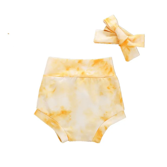 

Newest High Waist Pants Baby Boy Girl Casual Shorts Tie-Dyed Shorts 2pcs Shorts Sets