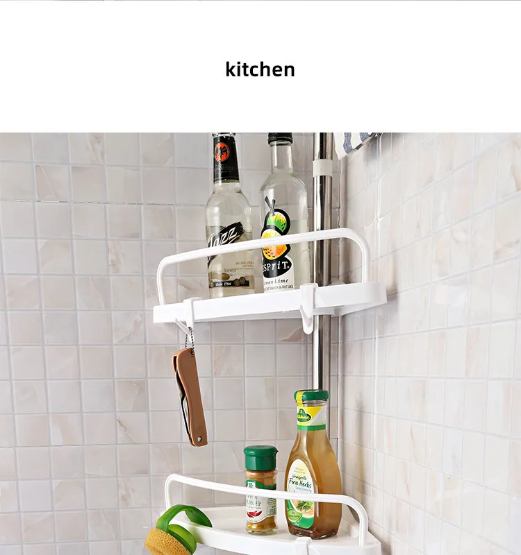 Factory best selling adjustable telescopic 4 tier bathroom shelves plastic corner shower caddy