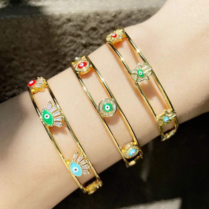 

Personality Exaggerated Demon Eye Open Bangles Simple Fashion Bracelet Trendy Minority Design Jewelry, Picture