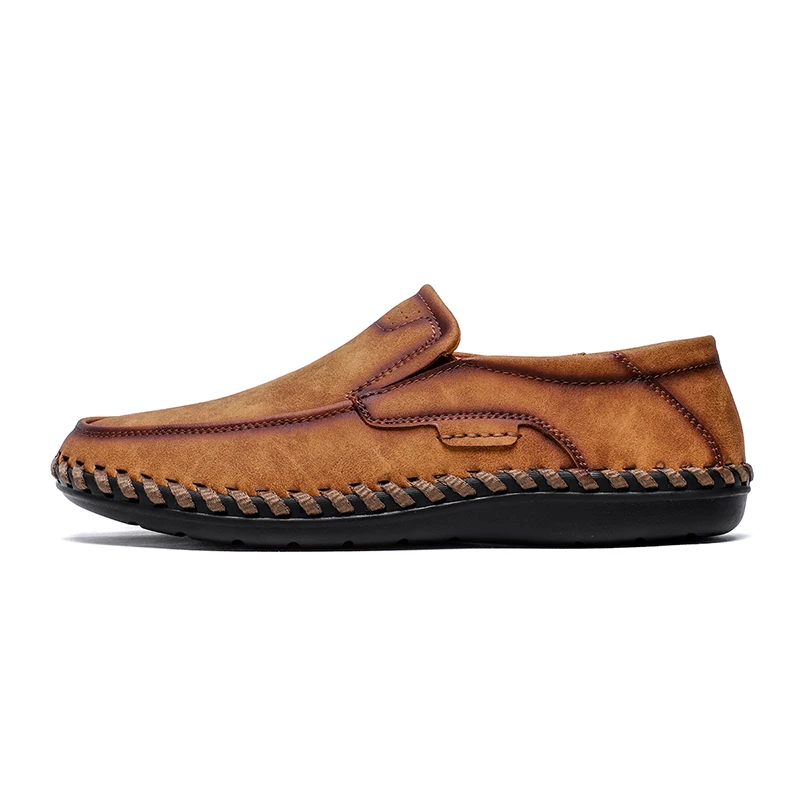 
Split Leather Shoes Men Casual Shoes Hand-made Fashion Sneakers Flat Walking Shoes 
