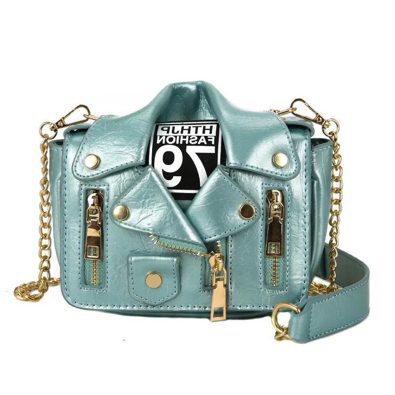 

2021 new creative jacket coat ladies shoulder bag PU women messenger bag