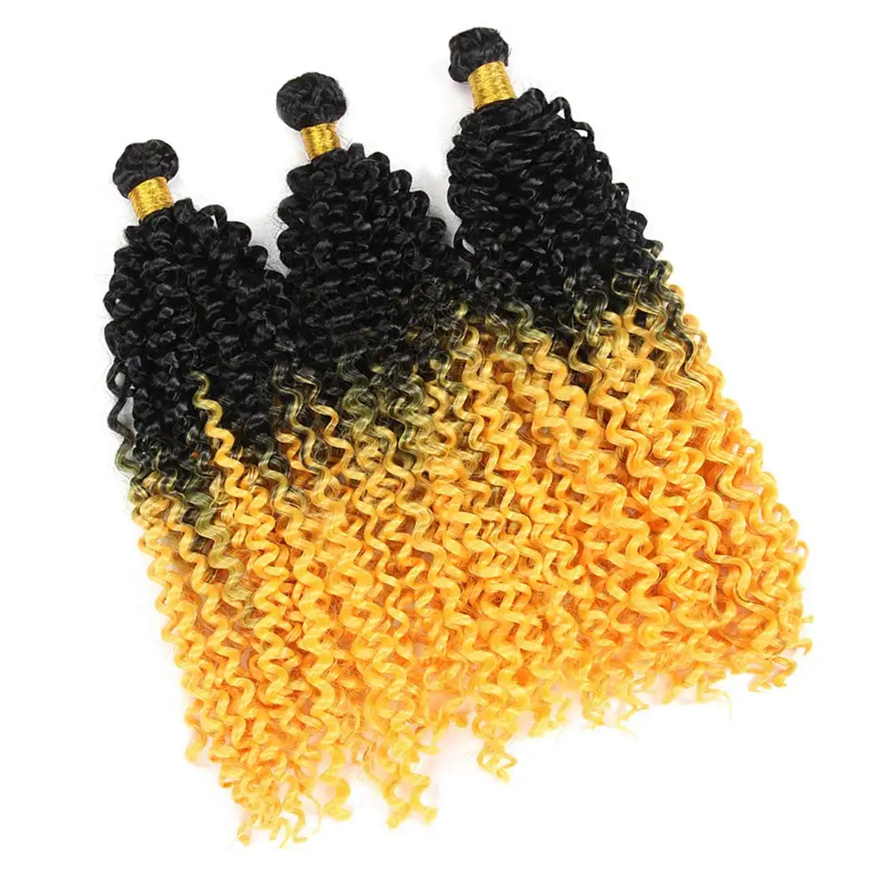 

Real Natural Water Wave Crochet Braids Deep Curly Real For Human Hair Extensions, Black brown red pink purple