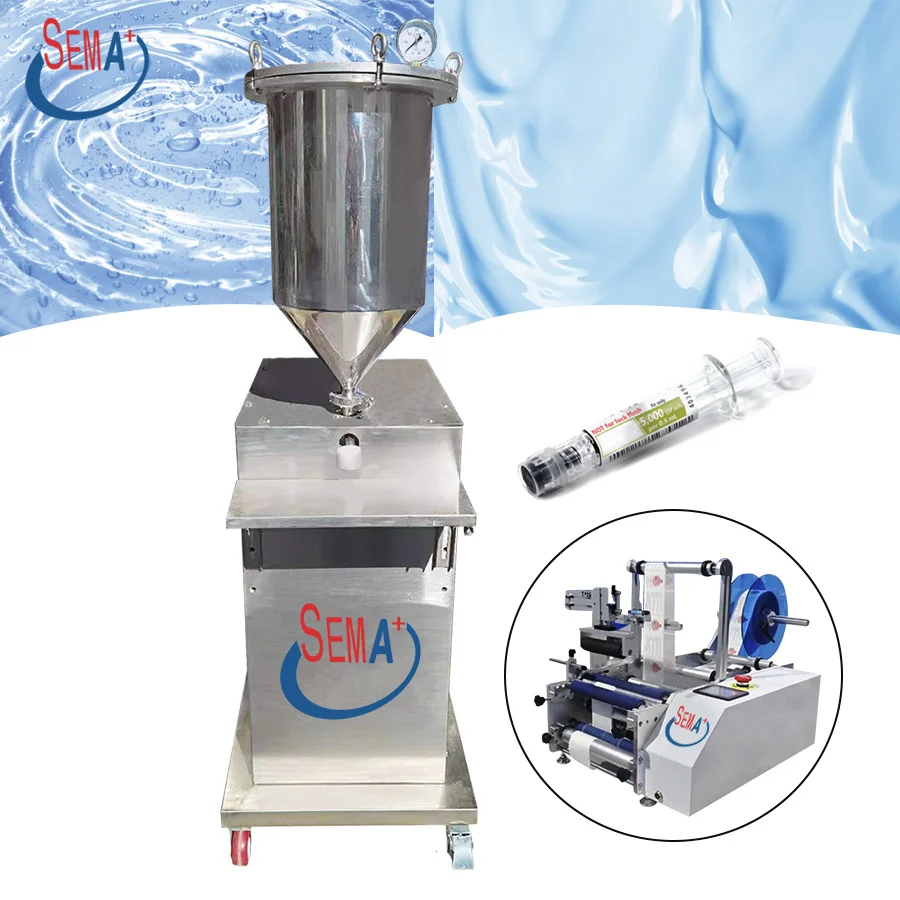 

Automatic Pre filled Prefilled Glass Plastic Syringe Vacuum Filling machine and syringe labeling machine