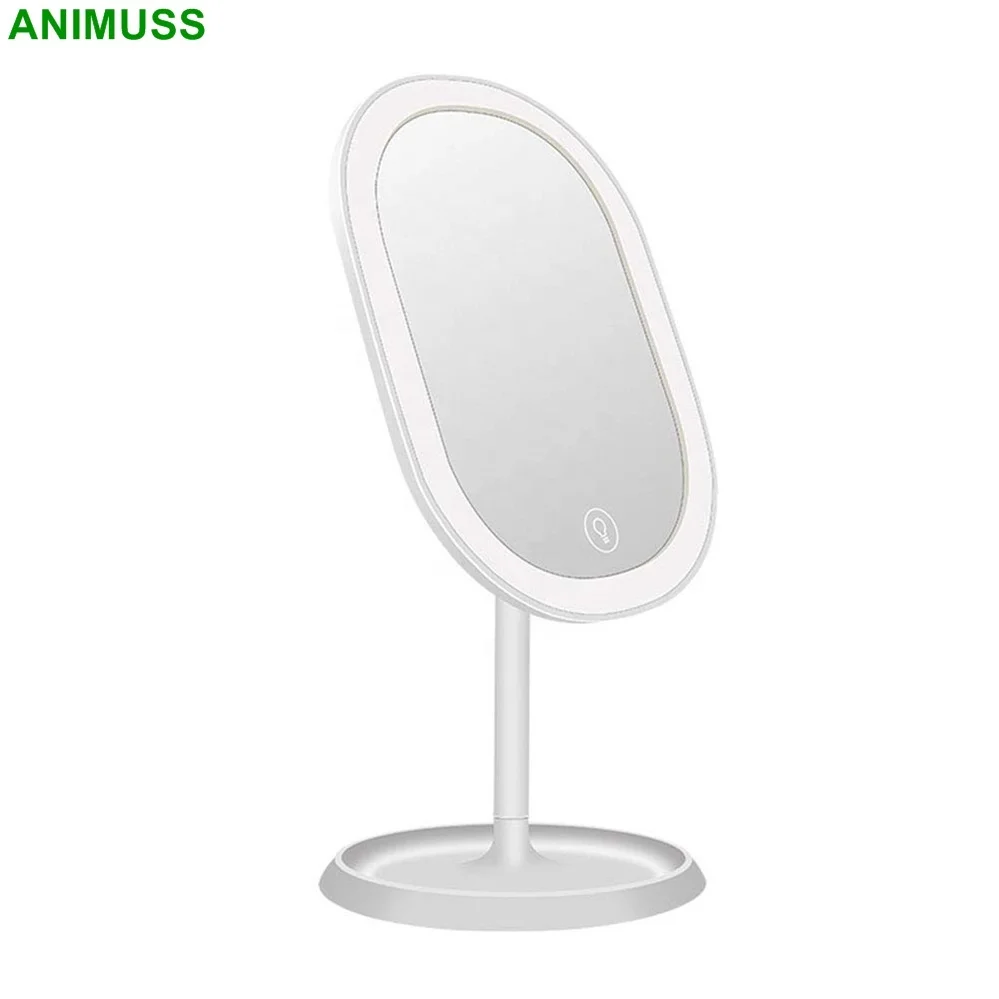

Rechargeable 3 Colors Modes 180 Degree Rotation LED Lighted Makeup Mirror