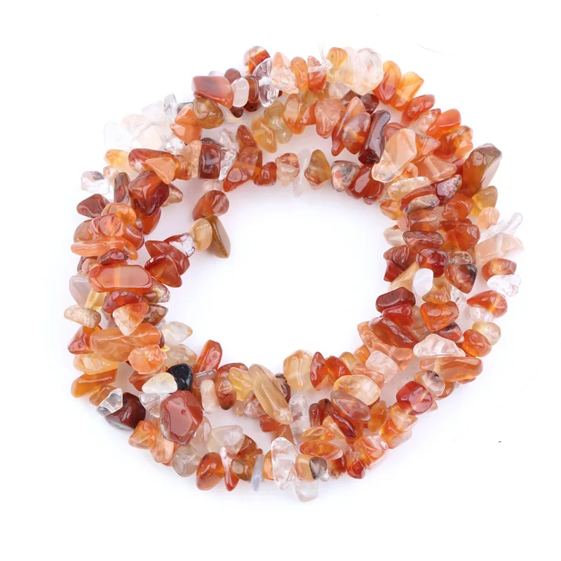 

Wholesale Carnelian Gravel Tumbled Gemstone Chips Drilled Crystal Freeform Irregular Shaped Carnelian Loose Beads 33", 100% natural color