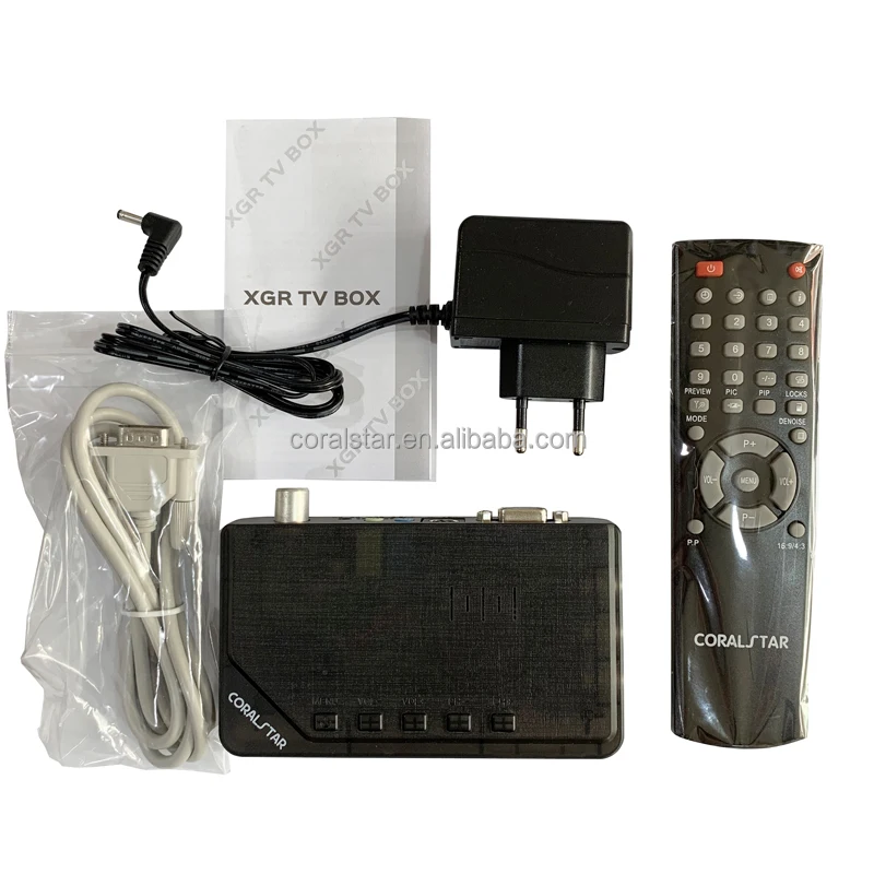 

HD LCD TV box TVBOX3860E CRT monitor to watch TV RF closed-circuit AV to VGA video, Black