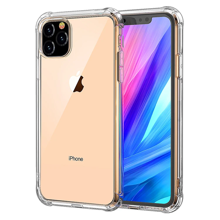New Shockproof Crystal Clear Transparent protective shell Reinforced Corners TPU Bumper Mobile phone case For iPhone 11 Pro Max