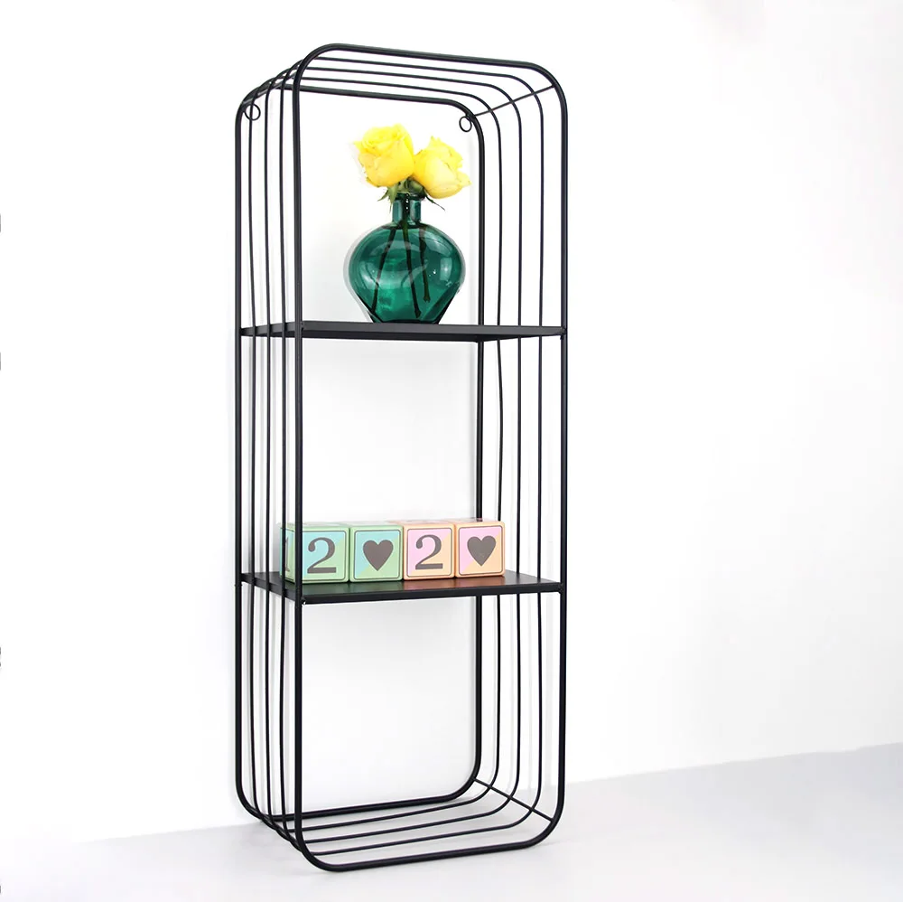 

Rts Home Living Room Organizer Cube Shelf Black Metal Wall Mounted 3 Tier Shelves, Customized